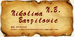 Nikolina Barzilović vizit kartica